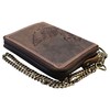 MDM Men's Biker Leather Wallet with Chain, Vintage, RFID Protection,