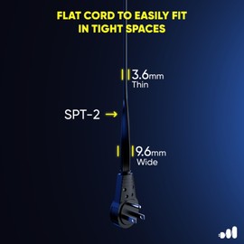 Maximm 360 Rotating Flat Plug Extension Cord - 25 Feet, Slim Space-Saving Design, Low Profile (Black)