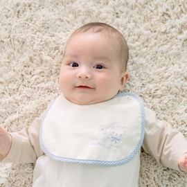 [Baby Castle] Bib, Berna, Rabbit Bear, Made in Japan, blue