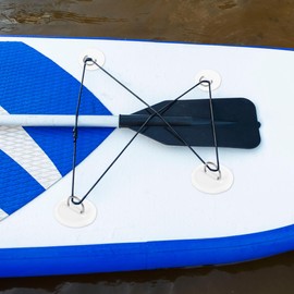 X AUTOHAUX D Ring Patch PVC Stainless Steel Round Shape D Ring Pad Set for Inflatable Boat Kayak Canoe Deck White with Hook Rope