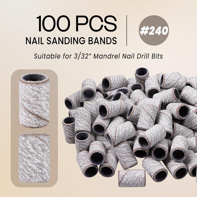 100 Pieces Large Nail Sanding Bands Professional Nail Manicure Great