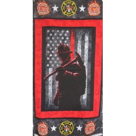 PDTXCLS Fire Fighters Red Cotton Panel 24 X 44 Inches