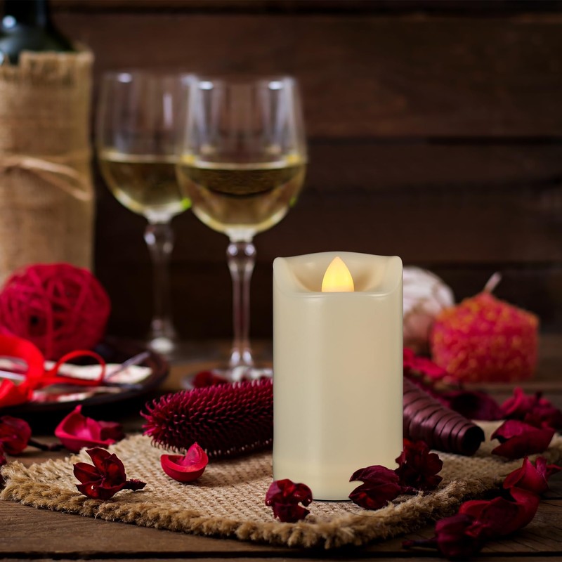 2" X 4" Battery Operated Flameless Candles with Timer, Waterproof