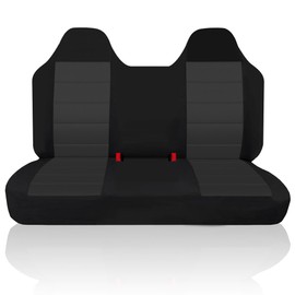 EDIETH Front Bench Seat Covers with Molded Headrests for Ford F-150 1999 2000 2001 2002 2003 2004, Durable Oxford Fabric,Easy Installation, Machine Washable-Black