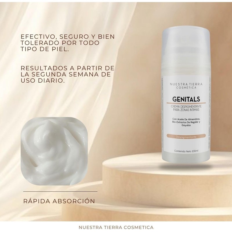 Nuestra Tierra Crema Despigmentante para Zonas Intimas con Arbutina 100ml