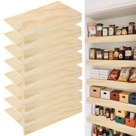 8 Pcs Wooden Shelf Covers 24 x 12 Inch,Wire Rack Covers for Pantry Wood Shelf Liners-0.4 inch Thick,Weight Pantry Shelf Cover Removable Wood Shelves Covering for Closet Kitchen Pantrys Bathroom (8)