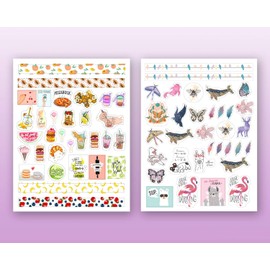 Lamare - Pegatinas decorativas para agenda de álbumes de recortes para mujer, lindas y estéticas para diario, uso en cuadernos, planificadores, diarios, álbumes de recortes