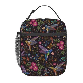 Putxubio Hummingbird Lunch boxes Lunch bags Hummingbird Gifts for Women Men Leakproof Insulated Lunchbox Reusable Zipper Cooler Tote Bag for Work,Picnic,Camping