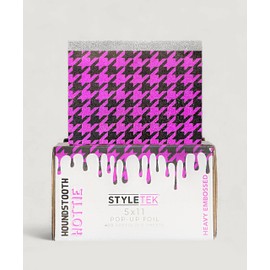 STYLETEK 5x11 Pop-Up Foil, 400 Sheets with Houndstooth Pattern, Luxury Salon Foil, (bulk discount case)(12)