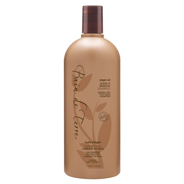 Bain de Terre Sleek & Smooth Shampoo | Argan Oil | Unruly Hair | Paraben Free | Color-Safe | 33.8 Fl Oz