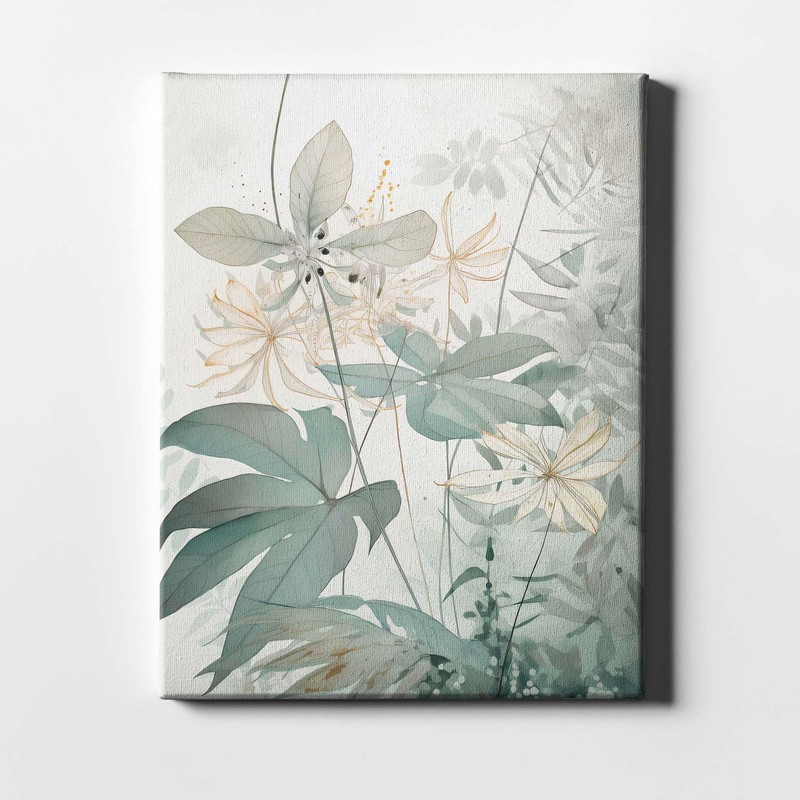 Whispering Botanicals No.1 – Minimal Leaf Study in Green and
