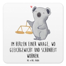 Mr. & Mrs. Panda 10er Set Untersetzer Set Waage Astrologie - Geschenk, Aszendent, Getränkeuntersetzer, Geburtstagsgeschenk, Geschenk zum Geburtstag,