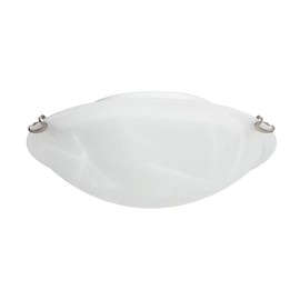 Sunset Lighting F9911-53 9.75" 13W 1 LED Flush Mount, Satin Nickel Finish with Alabaster Glass
