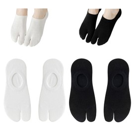Keroius Tabi Socks Flip Flop Socks No Show Socks Split 2 Toe Low Cut Socks Big Toe Ankle Socks Cotton Japanese Style Sock 2 Pairs