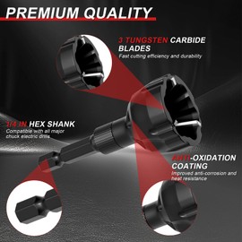 REKCKRUL 2-Pack Deburring External Chamfer Tool with Tungsten Carbide Blades, Bolt Thread Repair & Burr Removal for Metal, PVC, Wood, 3D Printing - 1/8"-3/4" (3-20mm) - Quick-Release 1/4" Hex Shank