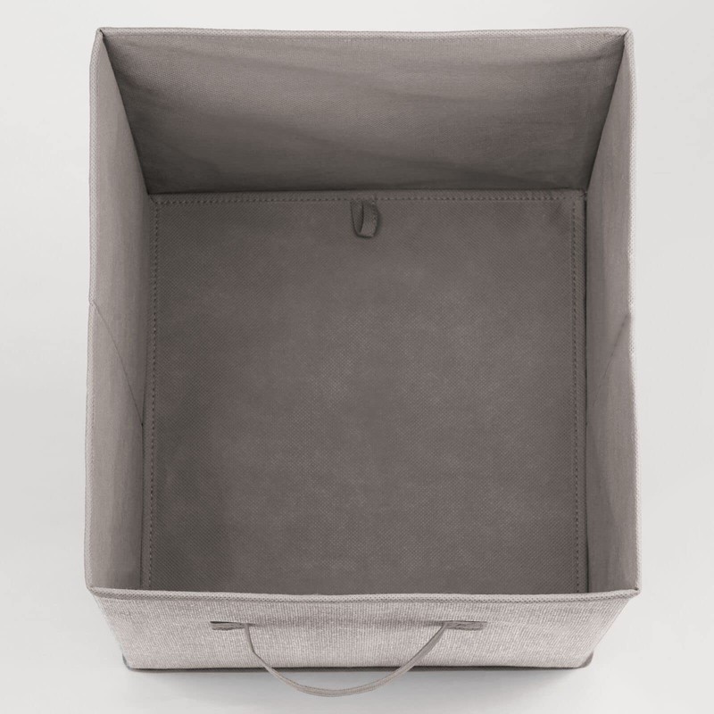 mDesign Small Fabric Collapsible Organizer Cube Bin Box with Front