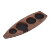 Boat Shape Coffee Tamper Holder Walnut Wood Coffee Distributor Holder
