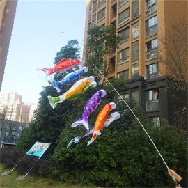 DUOLEIMI Carp Streamer, Single Item, Gold Leaf Koinobori (Koinobori), Small, For Verandas, Indoor, High Quality, Mini, Carp, Tango Festival, Decoration, May 5th, Boy's, Children's Day (Purple - 60 cm)