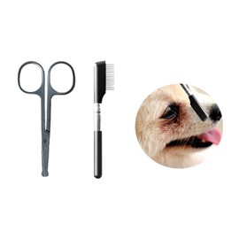 Dog Tear Stain Remover Comb, Cleanser scissors remove Floating Hair，Dog Cat Grooming Comb Pet Tear Stain Remover Combs Fine Tooth Grooming Removal Tool (Black)