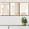 SIGNWIN Framed Canvas Print Wall Art Set Geometric Duotone Tan