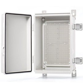 QILIPSU Outdoor Electrical Box, 11.4"x7.5"x5.5" Waterproof Junction Box IP67 ABS Plastic Enclosure Weatherproof Grey Hinged Cover for Electric Project Control