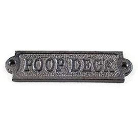 Cast Iron Poop Deck Sign 6 - Beach Sign - Metal Novelty Sign