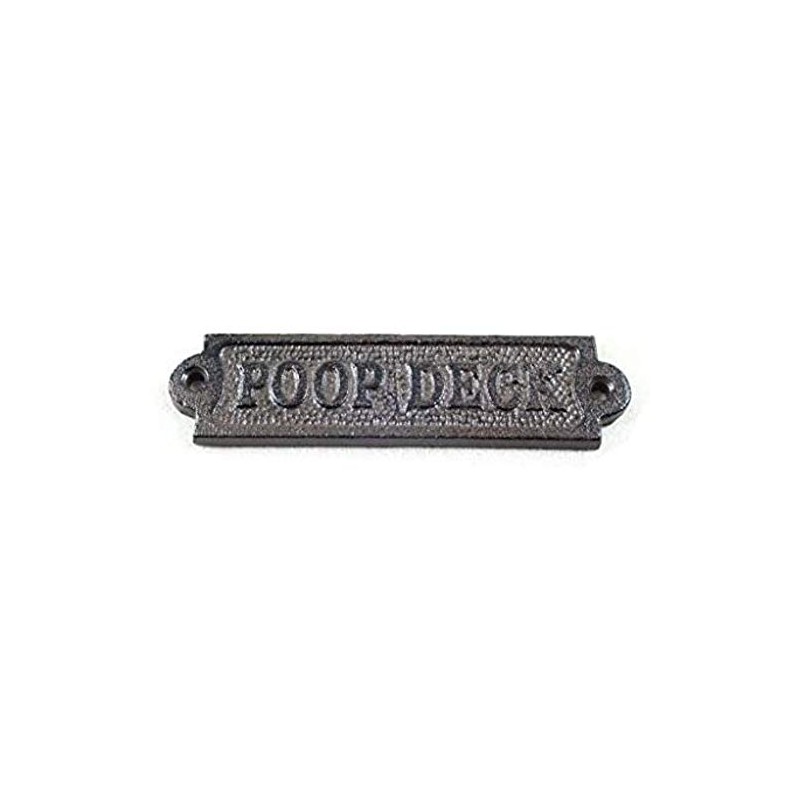 Cast Iron Poop Deck Sign 6 - Beach Sign -