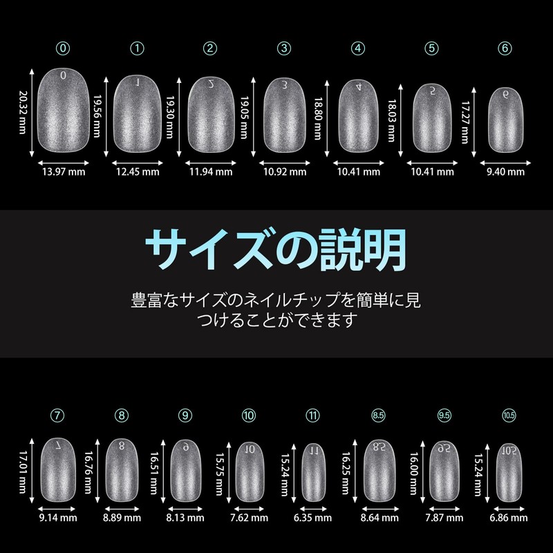 TOMICCA Pre-Sanded Nail Tips, Short, Full Coverage, Plain Tips, Clear