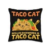 Funny Tacocat Spelled Backward Is Tacocat Mexican Taco cat Throw
