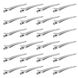 24Pzs Pinzas de Pato, Pinzas Cabello de Metal Resistente, plata | Broches para Cabello de Mujer, Pinzas Pelo Peluqueria, para peinado coloración del y cabello Secar el Cabellos, 5 Pulgadas