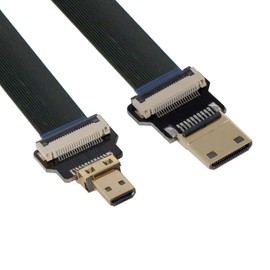 CY - Cable mini HDMI a micro HDMI CYFPV Mini HDMI macho a Micro HDMI macho, cable plano FPC 1080P para FPV HDTV multicopter fotografía aérea
