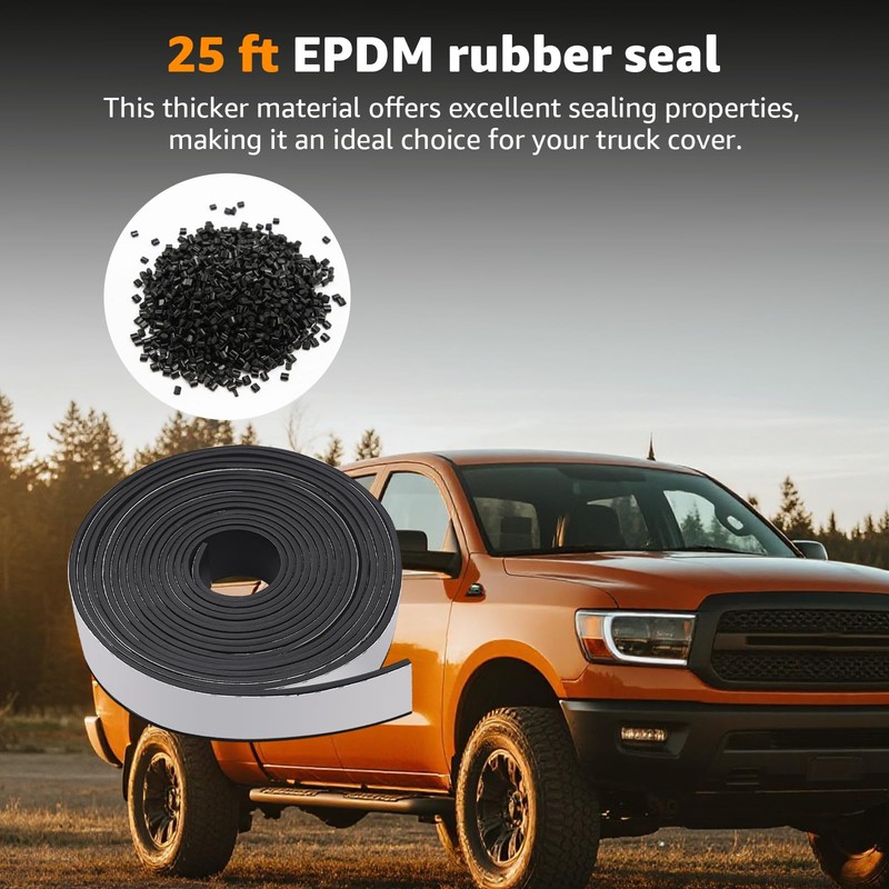 Lusperi Truck Cap Seal Rubber 25FT, for Truck Cap 200