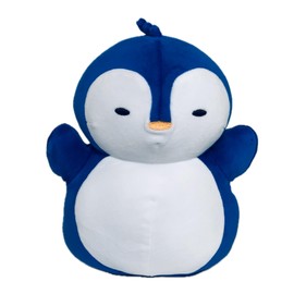 Pudgy Pillows - 8 Inch Penguin Pillow Plush Animal Toy - Stuffed Plushy for Kids - Cute Plushie,Animal Pillow for Bedtime Cuddles, Playtime, and Nursery Decor (Blue Penguin, Pudgy Bib)