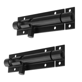 KOVOSCH Door Latch Lock Slide Bolt,3 Inch Security Sliding Latch Lock,Door Latch Lock Slide Bolt,Barrel Bolt Lock with 12 Screws Black (3 Inch)