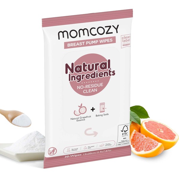Momcozy Natural Breast Pump Wipes for Pump Parts Cleaning On-the-go,
