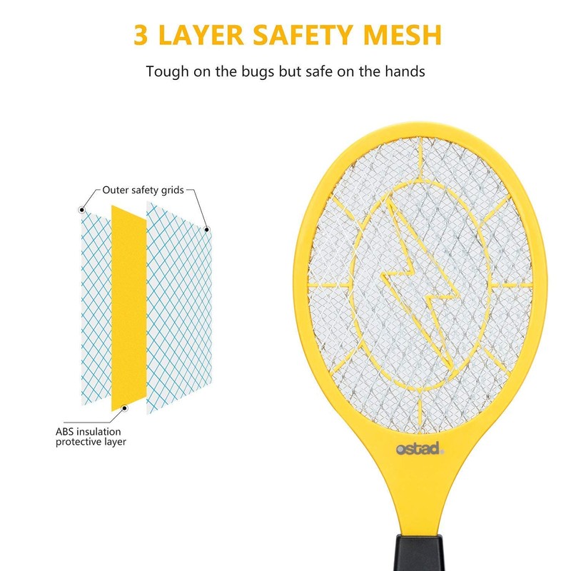 Electric Fly Swatter Racket - Indoor Bug Zapper for Home,