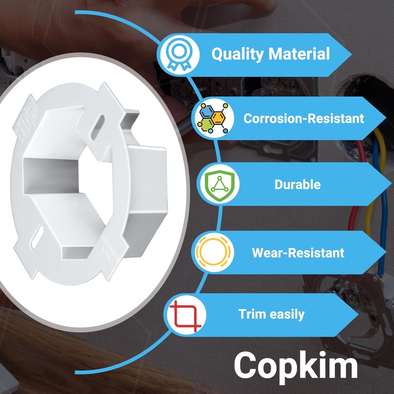 Copkim 2 Pcs Round Electrical Box Extender 4.35 x 1.5