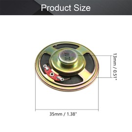 Fielect 2Pcs DIY Magnetic Speaker 1W 8 Ohm 57mm Diameter Round Shape Replacement Loudspeaker