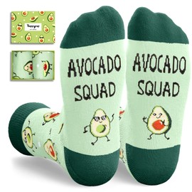 HAPPYPOP Funny Avocado Gifts for Men Women Teens - Novelty Socks for Avocado Lovers, Funny Avocado Socks, Fruit Socks for Adults Teens