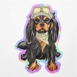 Holographic Decal Stickers of Cute Dog Premium Waterproof Vinyl Decal Stickers for Laptop Phone Accessory Helmet Car Window Mug Tuber Cup Door Wall Decoration ANDVER3g9444bHO