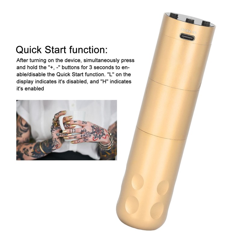 Wireless Tattoo Machine Pen 1300mAh Capacity Liner Shader Rotary Tattoo