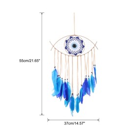 PATIKIL Evil Eye Dream Catchers, Evil Eye Macrame Wall Hanging for Home Decor Bedroom Accessories Cafes Wedding Decoration, Brown