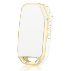 OFF WE GO OFF WE GO Schlsselhlle Cover fr KIA Autoschlssel Hlle fr Ceed Cerato Soul Sportage Sorento Stinger Rio Optima NIRO Forte 3 Tasten TPU Auto Schlssel Schutzhlle Schlsselbox Cover, Wei? Gold
