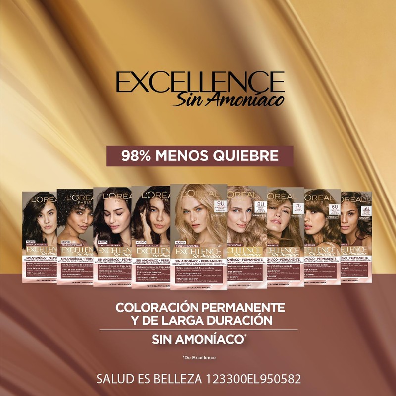2 Tintes para Cabello Excellence sin Amoniaco de L'Oréal Paris
