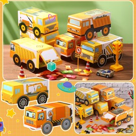 VioraWhite 30 Pcs Construction Themed Party Boxes Construction Truck Treat Boxes Excavator Tractor Goodie Bags for Boy Transportation Birthday Party Classroom Rewards Prizes Supplies Favor
