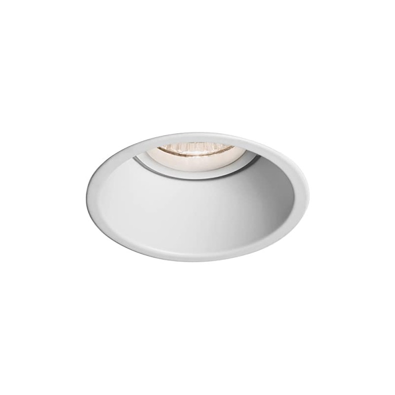 Astro Minima Round Fixed Indoor Downlight (Matt White), GU10 Lamp,