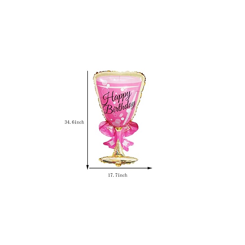 4Pcs 36inch Champagne Bottle Foil Balloons and Goblet Wine Glass