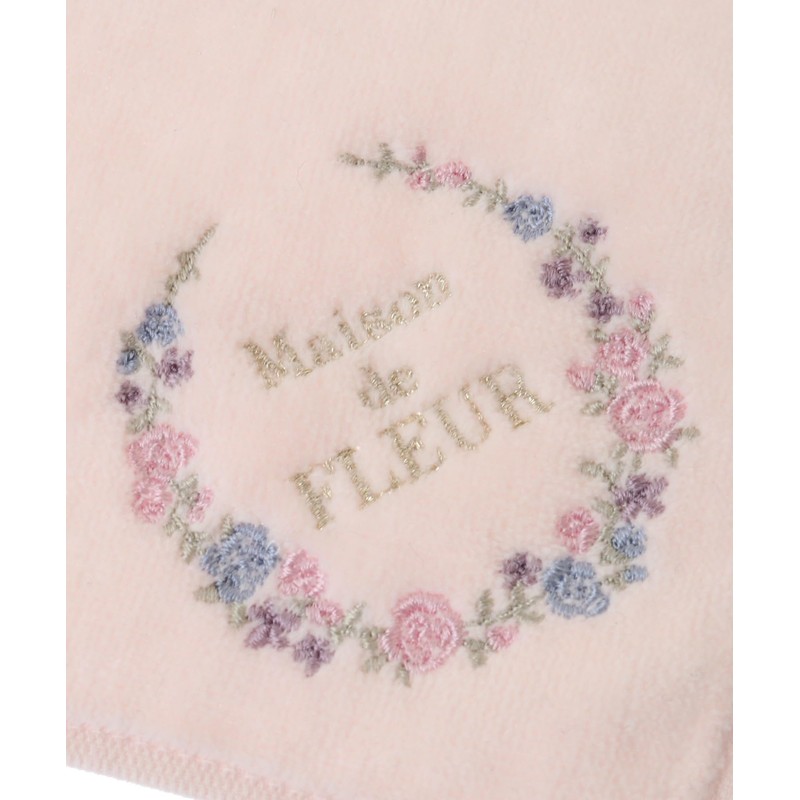 Maison de Fleur Handkerchief Towel, Flower Frame Embroidered Towel Handkerchief,