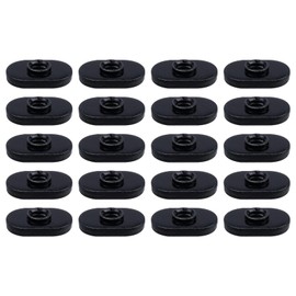 Pastlla 25 Packs 1/4"-20 Threaded Centered Slide in Economy T Nuts, Applicable to T Track Accessories Hardware Nuts for Aluminum Extrusion Profile Rail or Base Aluminum Extrusion (Black)