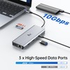 LIONWEI Laptop Docking Station 13 in 1 - Dual HDMI+DisplayPort+10Gbps,